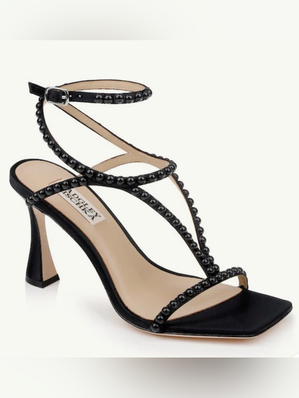 NWT- Badgley Mischka ‘Gianni’ Strapy Heels w/Bead Detail